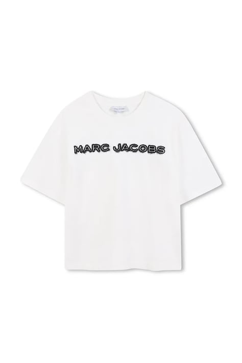 Marc Jacobs t-shirt bawełniany dziecięcy kolor beżowy z nadrukiem W60644
