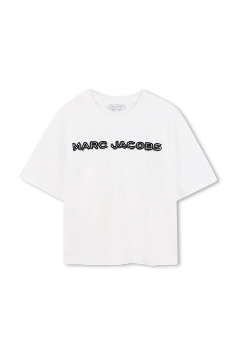 Marc Jacobs t-shirt bawełniany dziecięcy kolor beżowy z nadrukiem W60644