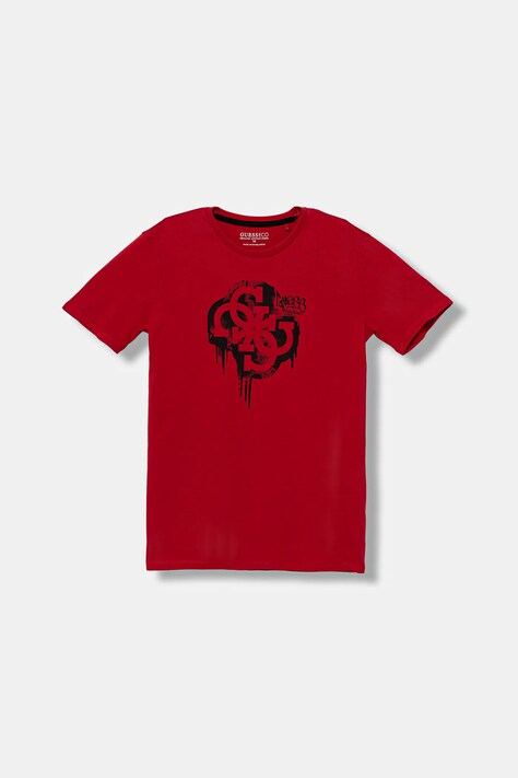 Guess t-shirt bawełniany dziecięcy kolor czerwony z nadrukiem L5BI00 I3Z14