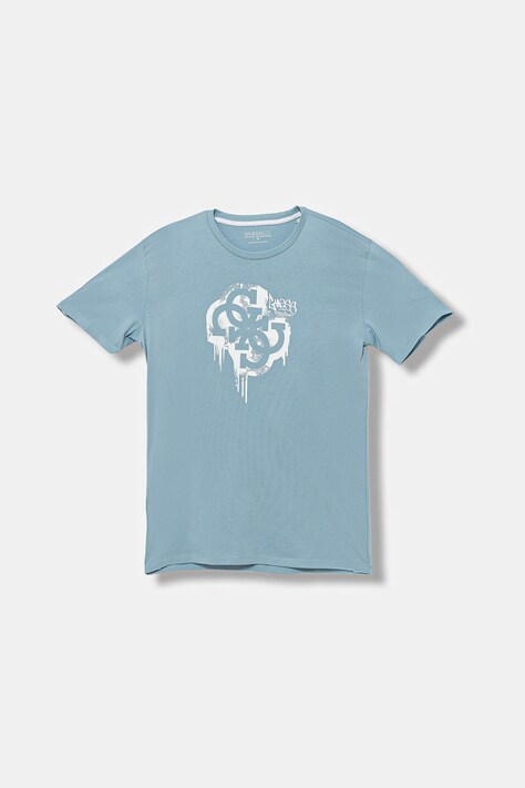 Guess t-shirt bawełniany dziecięcy kolor niebieski z nadrukiem L5BI00 I3Z14