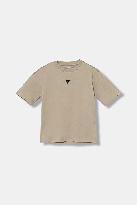 Guess t-shirt bawełniany dziecięcy kolor beżowy z aplikacją L5BI16 KCNQ4