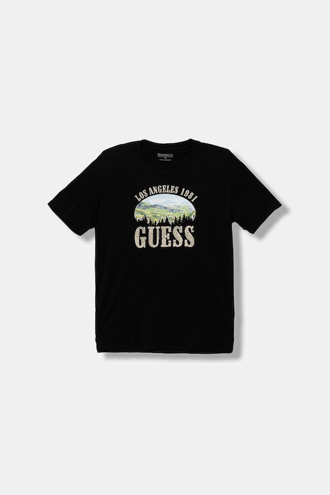 Guess tricou de bumbac pentru copii culoarea negru, cu imprimeu, L5BI24 I3Z14