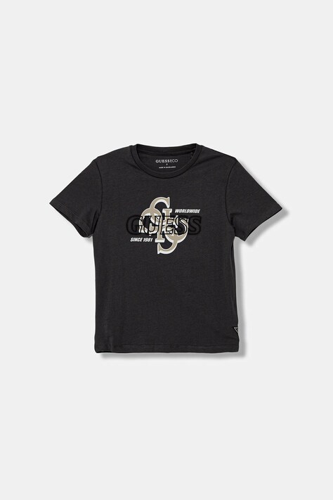 Guess t-shirt bawełniany dziecięcy kolor szary z nadrukiem L5BI37 I3Z14