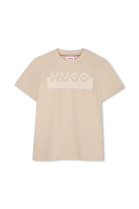 HUGO tricou de bumbac pentru copii culoarea verde, cu imprimeu, G00433
