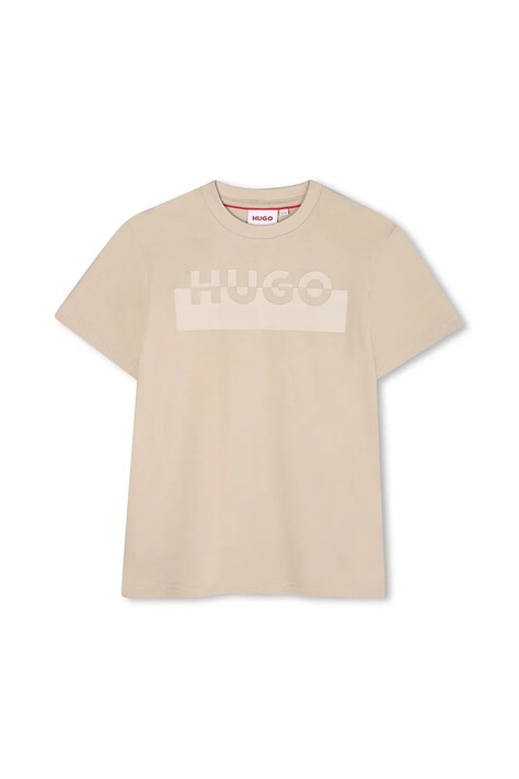 HUGO tricou de bumbac pentru copii culoarea verde, cu imprimeu, G00433
