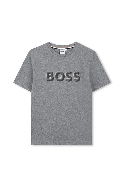 BOSS t-shirt bawełniany kolor szary gładki J52360
