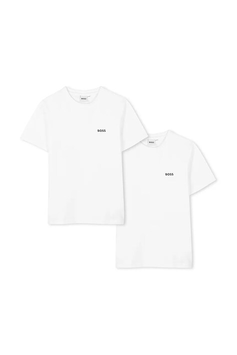 BOSS t-shirt bawełniany dziecięcy kolor biały z nadrukiem J52680