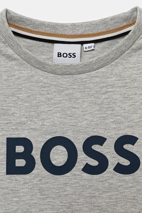 Дитяча бавовняна футболка BOSS — AW25-TSB0B0, сірий — фото 3