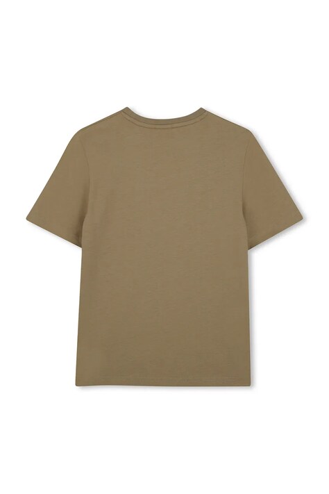 BOSS t-shirt bawełniany dziecięcy kolor zielony z nadrukiem J52711