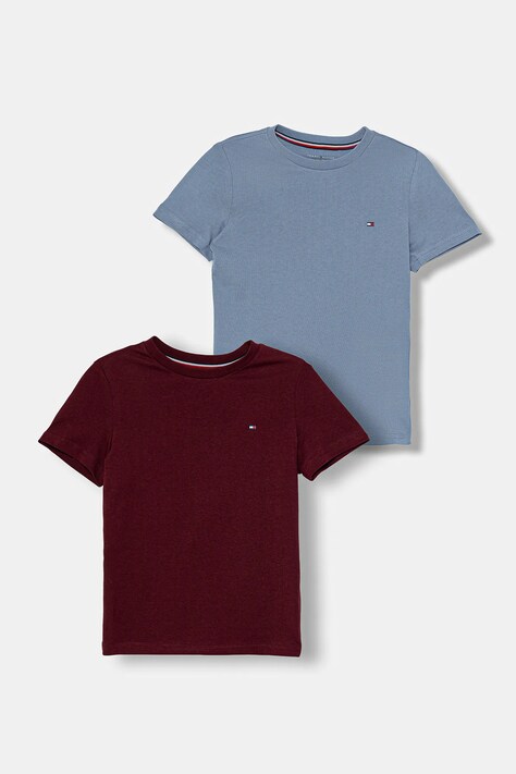 Tommy Hilfiger t-shirt bawełniany dziecięcy kolor czerwony gładki UB0UB00310
