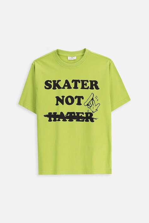 Coccodrillo t-shirt bawełniany dziecięcy kolor zielony z nadrukiem EVERYDAY BOY A
