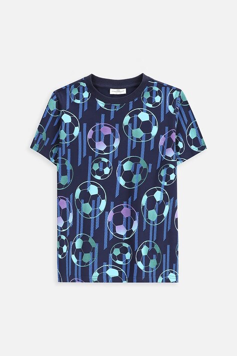 Coccodrillo t-shirt bawełniany dziecięcy kolor granatowy wzorzysty EVERYDAY BOY A
