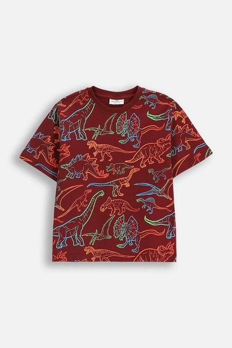 Coccodrillo t-shirt bawełniany dziecięcy kolor bordowy wzorzysty EVERYDAY BOY A