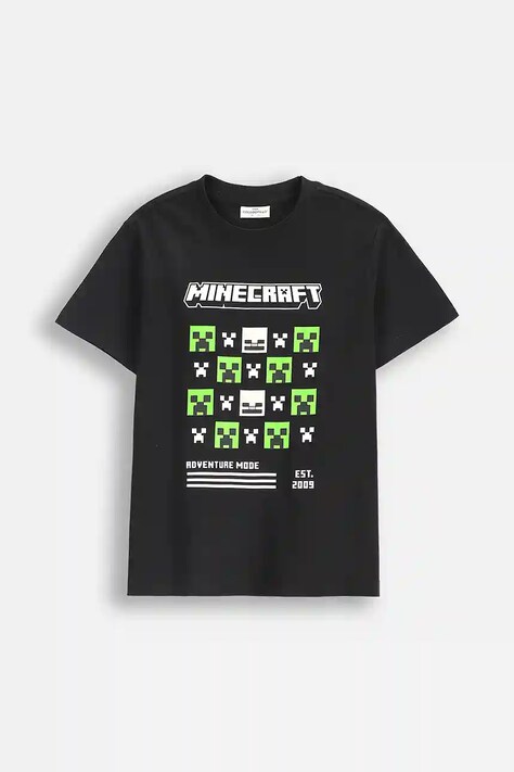 Coccodrillo t-shirt bawełniany dziecięcy kolor czarny z nadrukiem LICENCE BOY