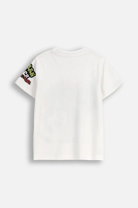 Coccodrillo t-shirt dziecięcy kolor biały z nadrukiem SPORTS BOY KIDS