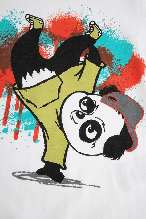 Coccodrillo t-shirt dziecięcy kolor biały z nadrukiem SPORTS BOY KIDS