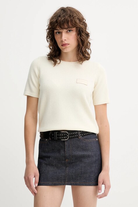 MUNTHE pulover de lana PANTAS culoarea bej, 252160425270