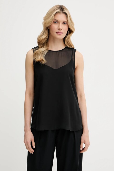 Calvin Klein top culoarea negru, uni, LV044C178G