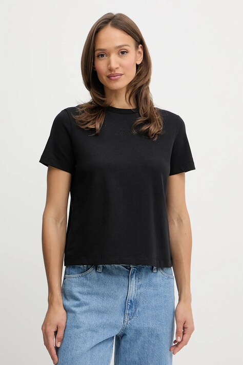 Calvin Klein t-shirt bawełniany damski kolor czarny LV044C905G