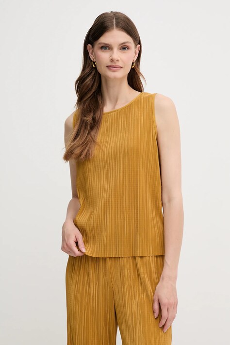 Calvin Klein bluză culoarea galben, uni, LV044A212G