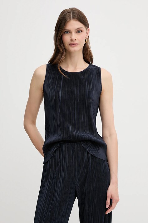 Calvin Klein bluză culoarea bleumarin, uni, LV044A212G