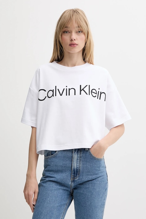 Бавовняна футболка Calvin Klein колір білий LV044C903G