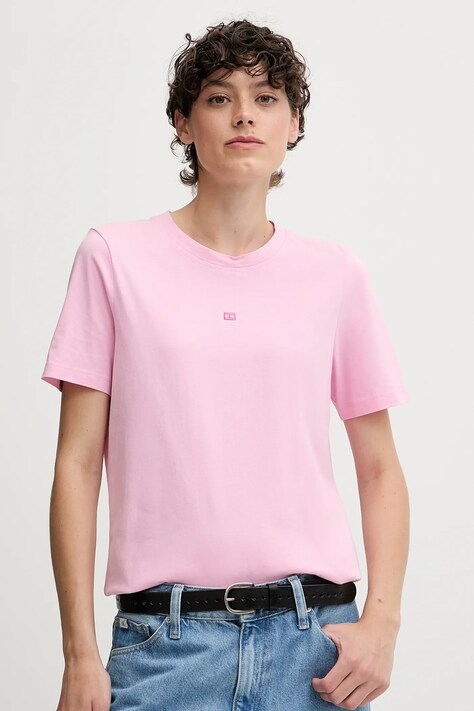 Tommy Hilfiger tricou din bumbac culoarea roz, WW0WW45626