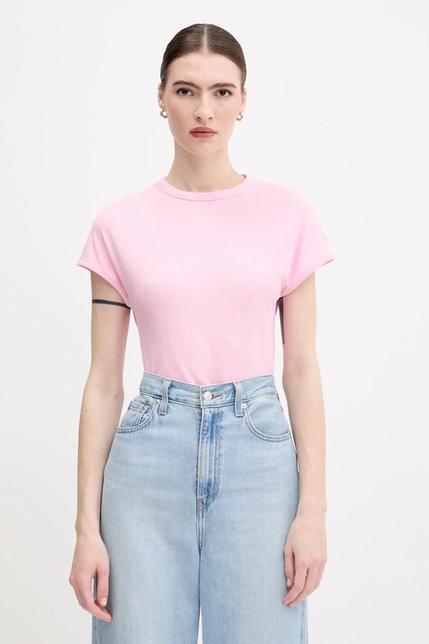 Tommy Hilfiger tricou culoarea roz, WW0WW45731