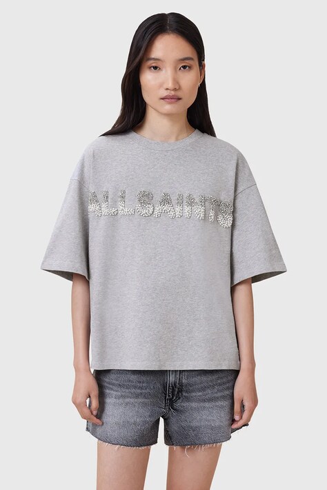 AllSaints tricou din bumbac AMELIE culoarea gri, W123JC
