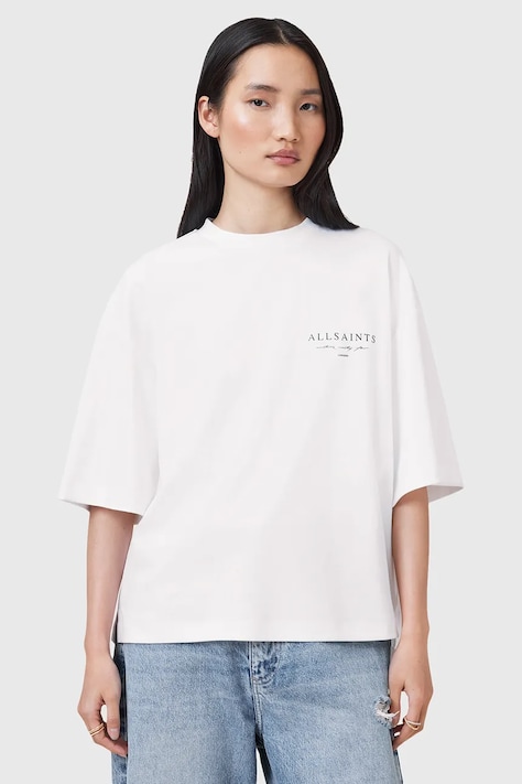 AllSaints tricou din bumbac AROMA culoarea alb, W136JC