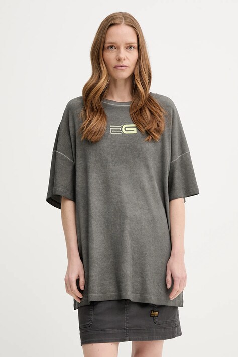 Gestuz t-shirt bawełniany damski kolor szary 10910127