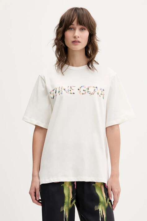 Stine Goya t-shirt bawełniany 0 damski kolor beżowy SG-AW25-T009-2243