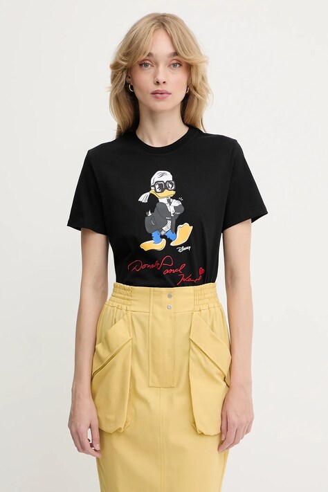 Karl Lagerfeld tricou din bumbac KL X DISNEY culoarea negru, A3W17090
