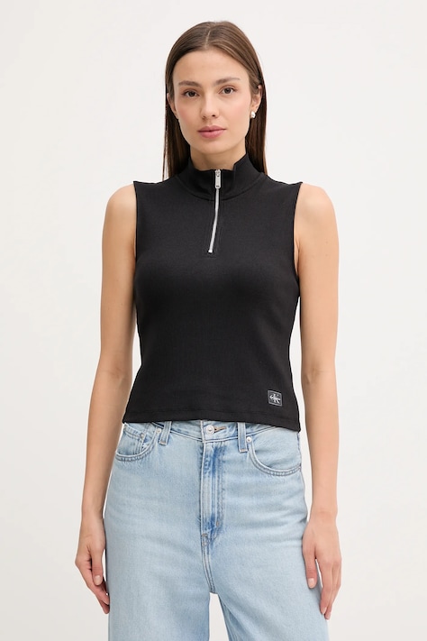 Top Calvin Klein Jeans črna barva, LV047C909G