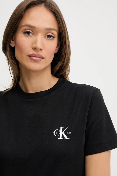 Calvin Klein Jeans t-shirt bawełniany damski kolor czarny LV047C905G