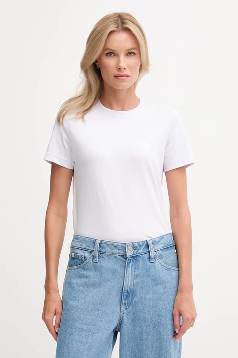Calvin Klein Jeans t-shirt bawełniany damski kolor fioletowy LV047B224G