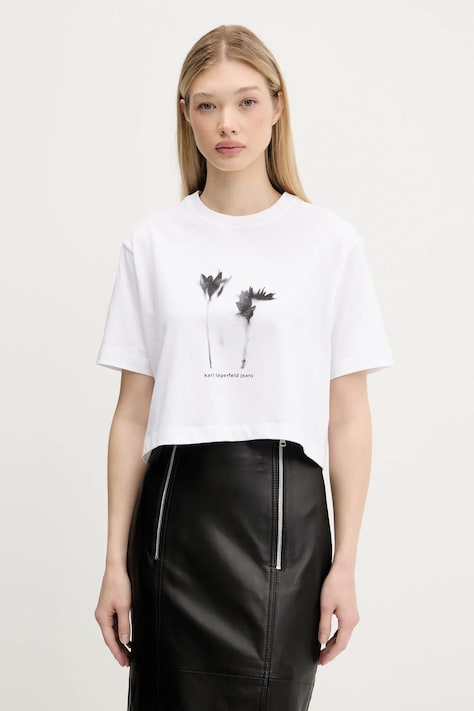 Бавовняна футболка Karl Lagerfeld Jeans колір білий A3W17040