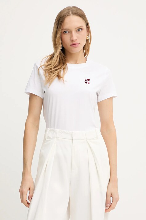 BOSS Orange tricou din bumbac culoarea alb, 50545288