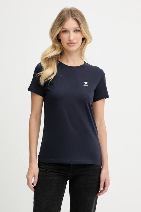 BOSS Orange tricou din bumbac culoarea bleumarin, 50545288