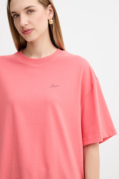 BOSS Orange tricou din bumbac culoarea roz, 50545498