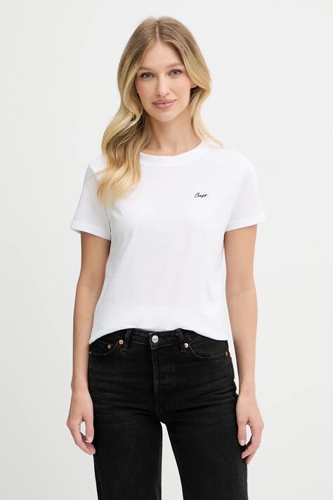 BOSS Orange tricou din bumbac culoarea alb, 50554015