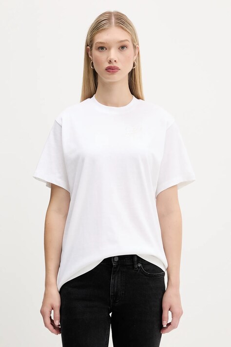 HUGO t-shirt bawełniany damski kolor biały 50550901