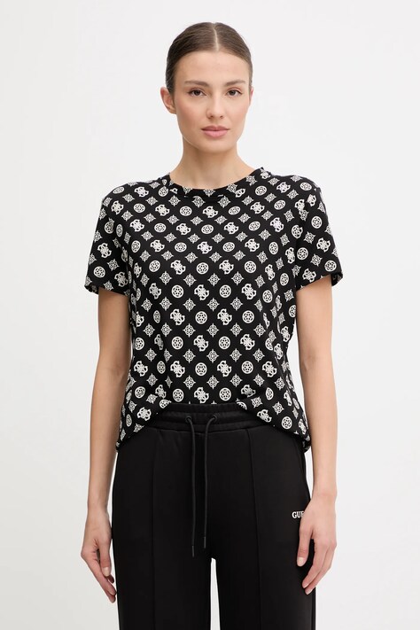 Guess tricou din bumbac PEONY culoarea negru, V5YI04 I3Z14