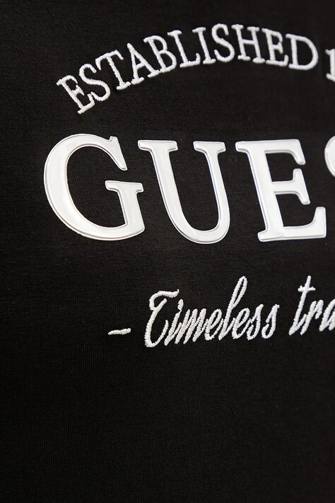 Бавовняна футболка Guess NINA — AW25-TSD07F, чорний — фото 5