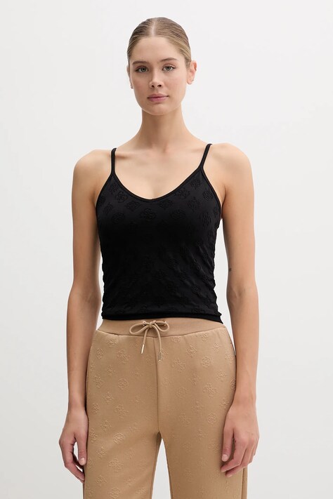Guess top PEONY culoarea negru, V5YP05 Z3OA0