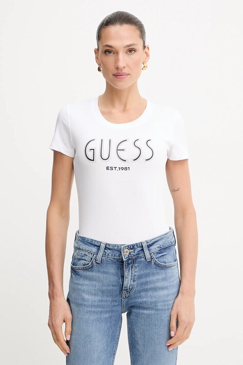 Guess tricou culoarea alb, W5YI05 J1314