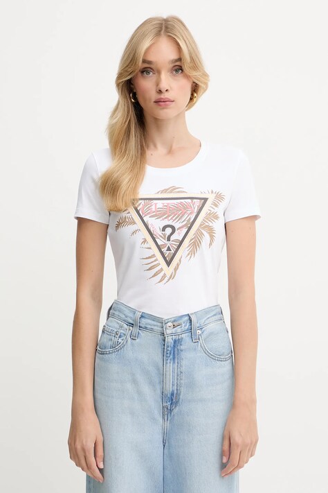 Tričko Guess dámske, biela farba, W5YI13 J1314