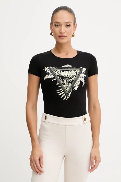 Guess t-shirt damski kolor czarny W5YI13 J1314