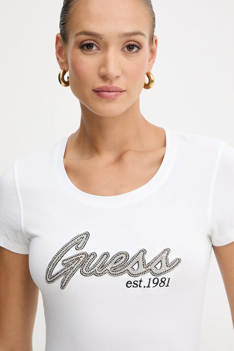 Guess t-shirt damski kolor biały W5YI16 J1314