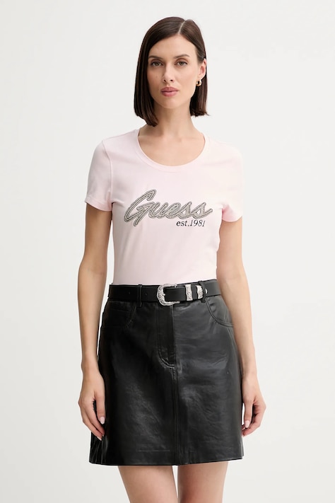 Tričko Guess dámske, ružová farba, W5YI16 J1314